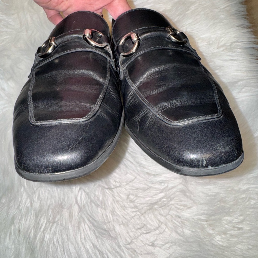 Magnanni Black Leather Slip-On Loafers - Picture 9 of 11